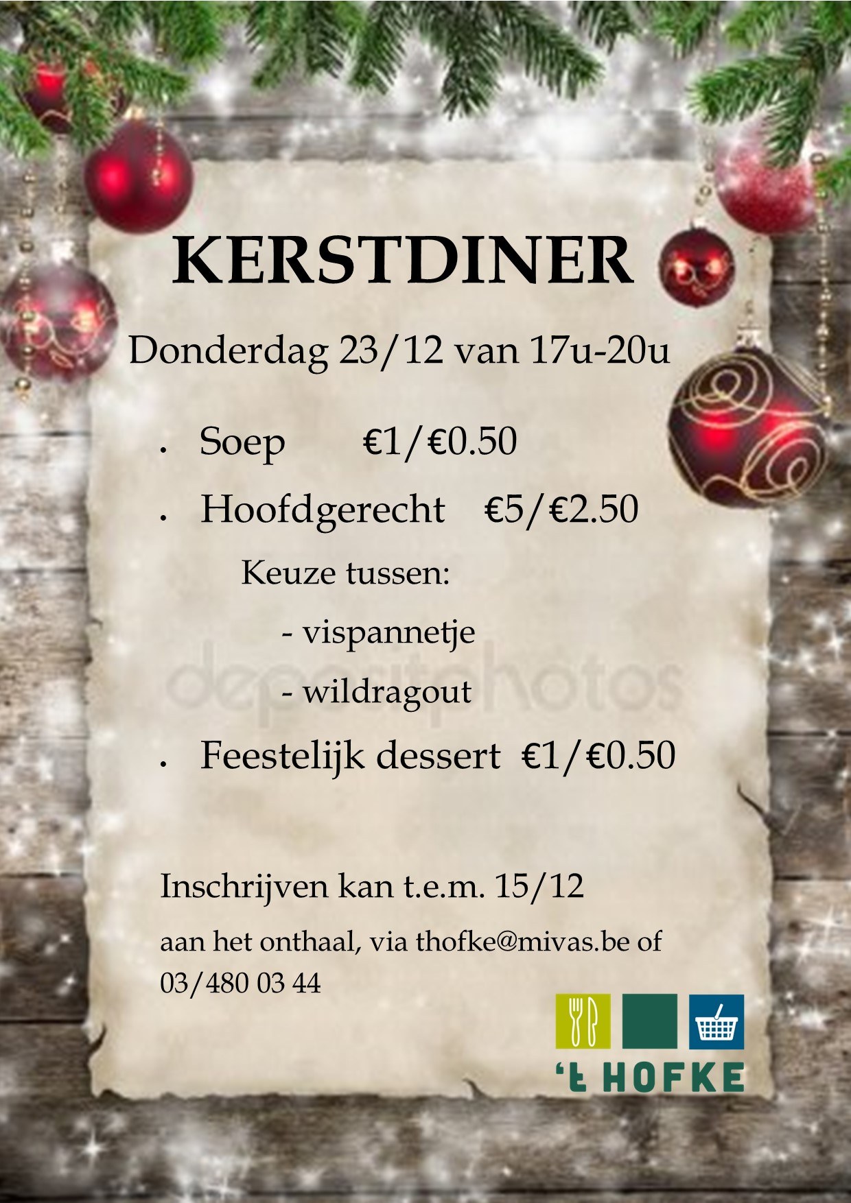 Kerstdiner Nieuws 't Hofke Sociaal restaurant en kruidenier in Lier